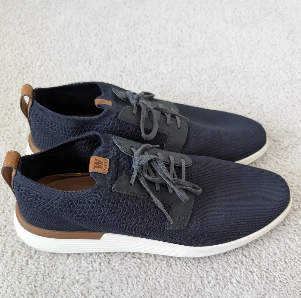WOLF & SHEPHERD Navy Blue SwiftKnit Lace Up Derby Shoes Mens 13 - Picture 4 of 9
